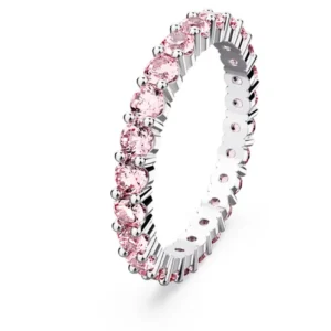 Anello Matrix Taglio Round, Rosa, Placcato rodio 60
