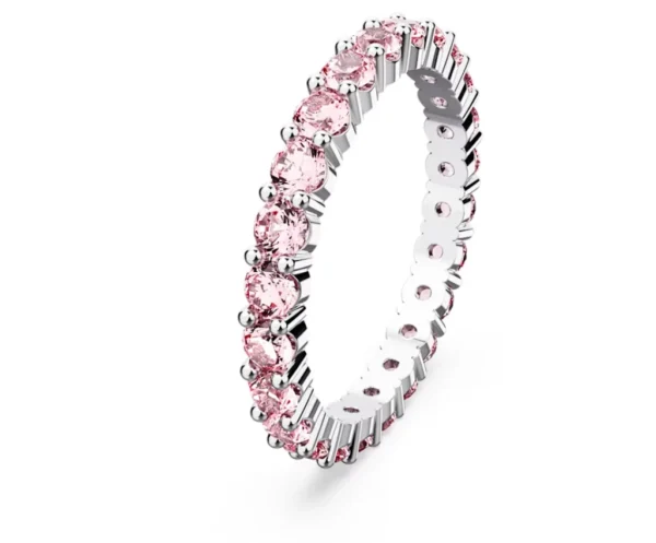 Anello Matrix Taglio Round, Rosa, Placcato rodio 60