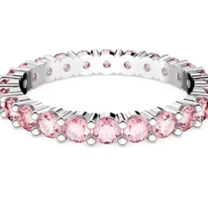 Anello Matrix Taglio Round, Rosa, Placcato rodio 60