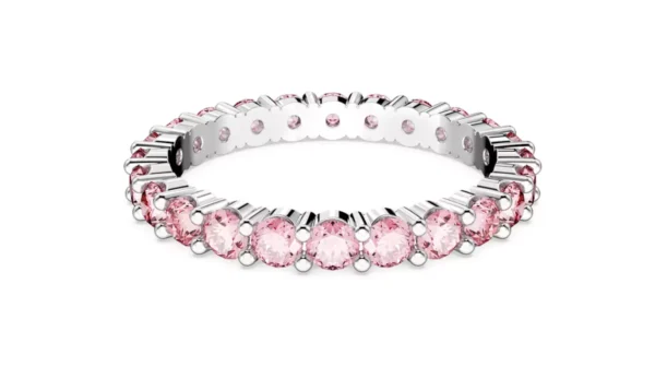Anello Matrix Taglio Round, Rosa, Placcato rodio 60