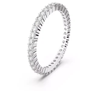 Anello Vittore Taglio Round, Bianco, Placcato color argento 60