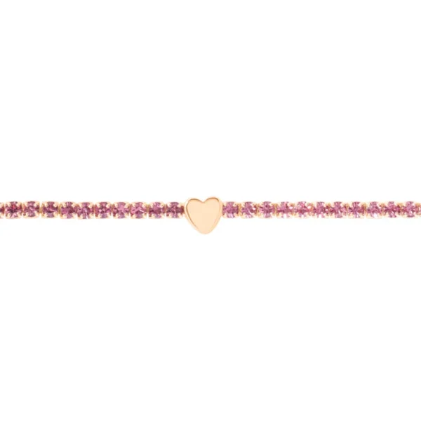 Bracciale Tennis Romantic Shine Metallo Rosa Cristallo