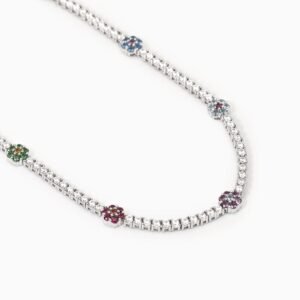 Girocollo tennis con elementi fiore Fior Fiore