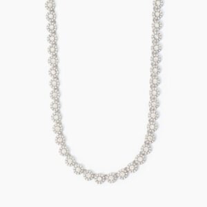 Girocollo tennis in argento con zirconi Milanesienne