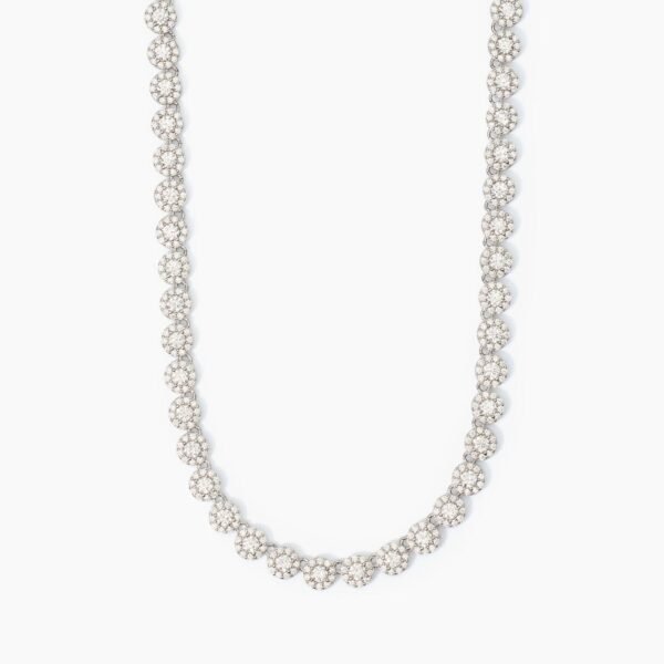 Girocollo tennis in argento con zirconi Milanesienne