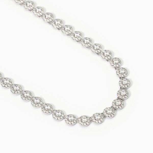 Girocollo tennis in argento con zirconi Milanesienne
