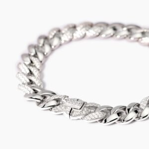 Bracciale con catena groumette e zirconi Un Gran Privilegio