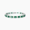 Bracciale in argento con smeraldi sintetici Battito