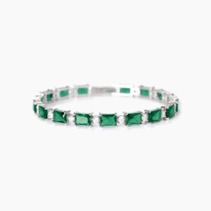 Bracciale in argento con smeraldi sintetici Battito