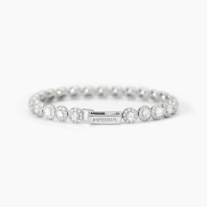 Bracciale tennis in argento con zirconi bianchi MILANESIENNE
