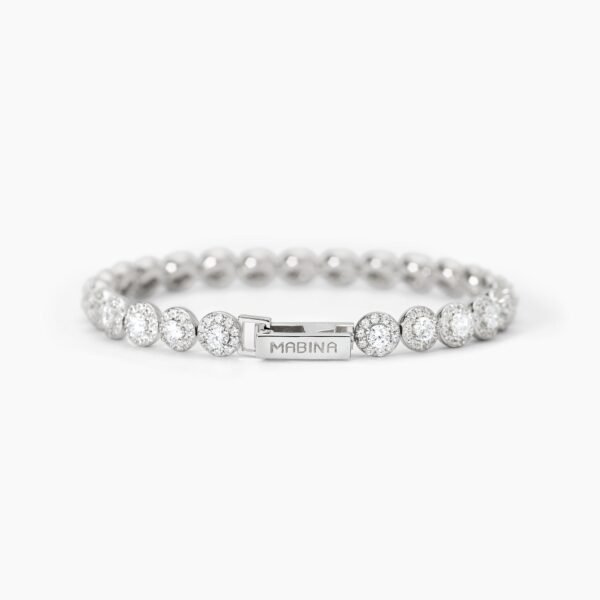 Bracciale tennis in argento con zirconi bianchi MILANESIENNE