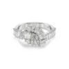 Anello Matrix Taglio baguette, Nodo, Bianco, Placcato rodio 58