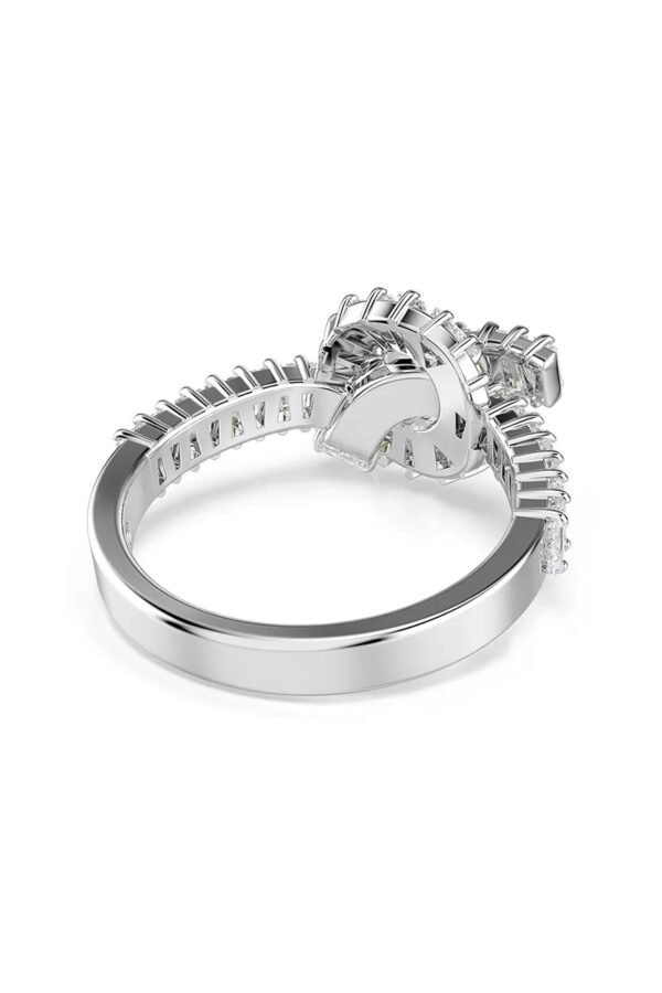 Anello Matrix Taglio baguette, Nodo, Bianco, Placcato rodio 58