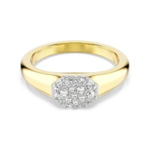 Anello Dextera Taglio misto, Bianco, Placcato color oro 58