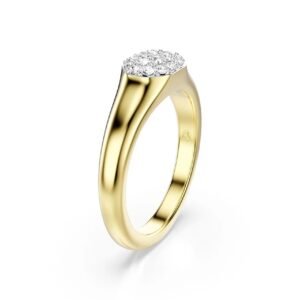 Anello Dextera Taglio misto, Bianco, Placcato color oro 48