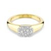 Anello Dextera Taglio misto, Bianco, Placcato color oro 48