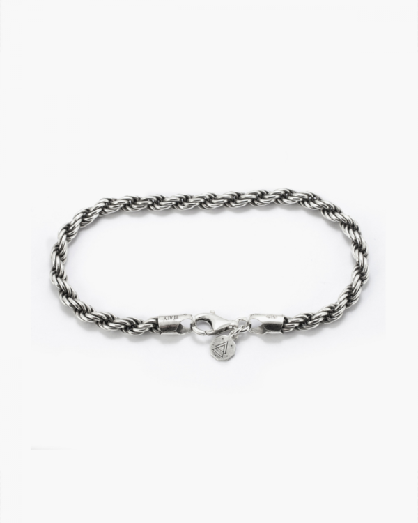 BRACCIALE CORDA IN ARGENTO 100