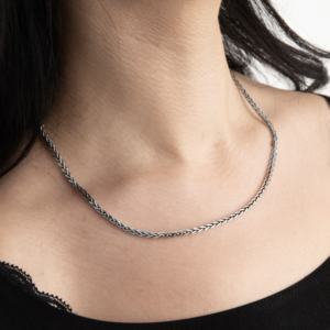 COLLANA TRECCIA DIAMOND BRAID IN ARGENTO