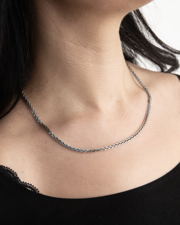 COLLANA TRECCIA DIAMOND BRAID IN ARGENTO