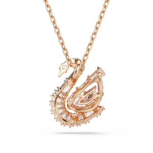Pendente Swan Taglio misto, Cigno, Rosa