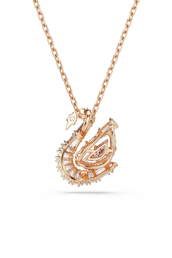 Pendente Swan Taglio misto, Cigno, Rosa