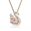 Pendente Swan Taglio misto, Cigno, Rosa
