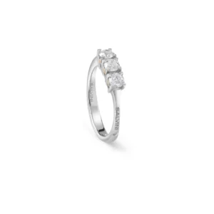 Anello Battito Anello in oro bianco e oro rosa con diamante, colore F purezza SI