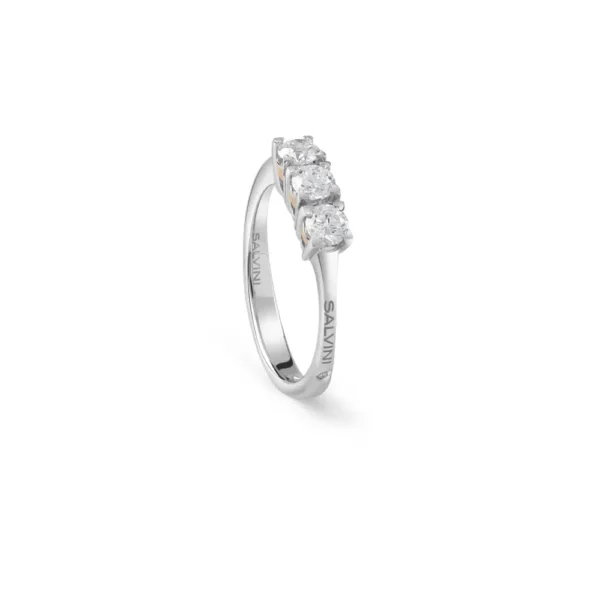 Anello Battito Anello in oro bianco e oro rosa con diamante, colore F purezza SI