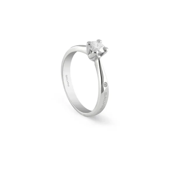 Anello di fidanzamento Virginia in oro bianco e diamanti colore G, purezza SI