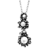 pendente anemone mini Collana in Argento 925 e perle naturali