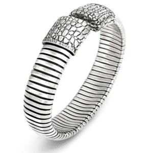 bracciale tubogas croco Bracciale rigido in Argento 925