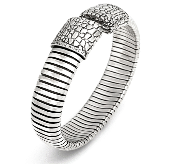 bracciale tubogas croco Bracciale rigido in Argento 925