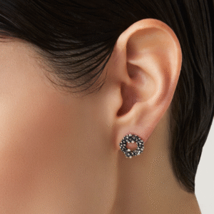 orecchini bottone millefiori Orecchini in Argento 925