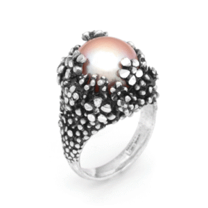 anello blossom grande Anello in Argento 925 e perla naturale