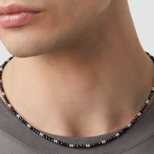 collana beat spinello nero Collana in Argento 925 e spinello nero