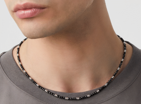 collana beat spinello nero Collana in Argento 925 e spinello nero