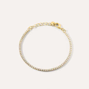 Bracciale Tennis Romantic Shine Metallo Dorato Cristallo