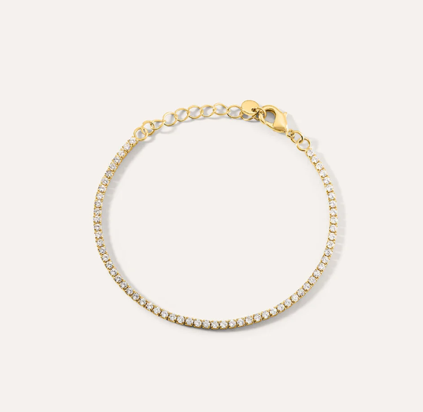 Bracciale Tennis Romantic Shine Metallo Dorato Cristallo