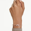 Bracciale rigido Mesmera Taglio misto, Bianco, Placcato color oro rosa