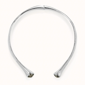 Collana placcata argento sterling con cristallo bianco