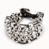 Bracciale di cuoio e placcato argento Sterling