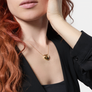 Collana in argento dorato con cuore