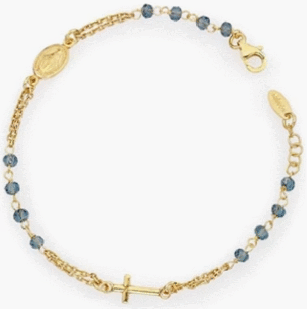 Bracciale Rosario Cristalli Croce Charm