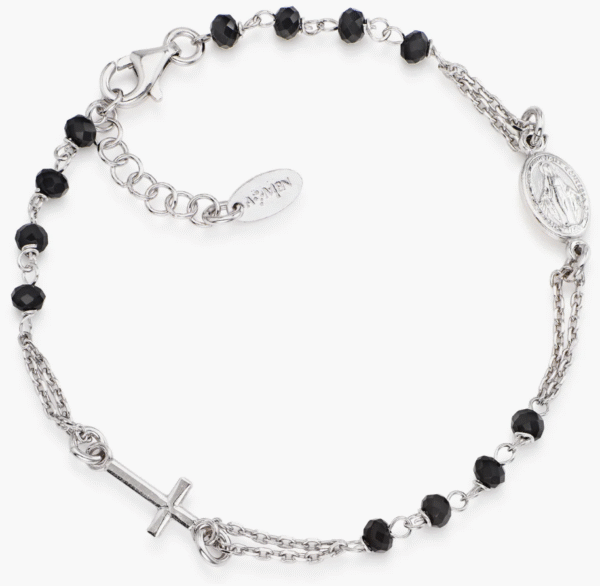 Bracciale Rosario con Cristalli Neri