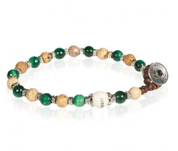Bracciale occhio di tigre verde e paesina