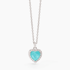 Girocollo in argento con glass azzurro