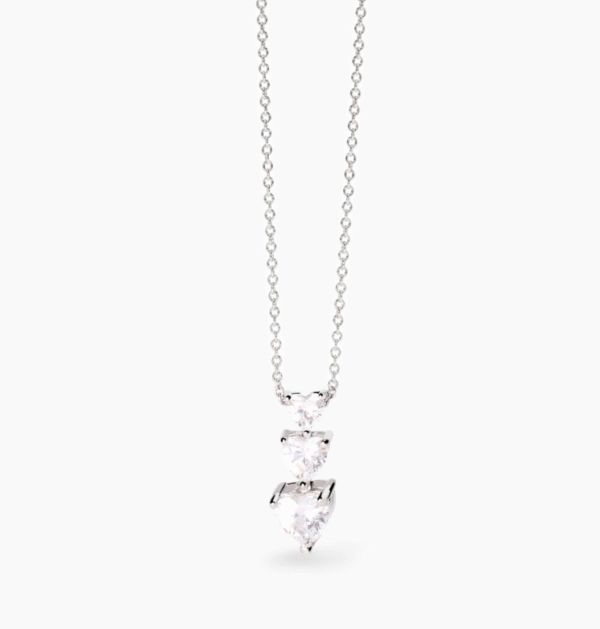 Girocollo in argento con zirconi cuore