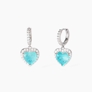 Orecchini in argento con glass azzurro