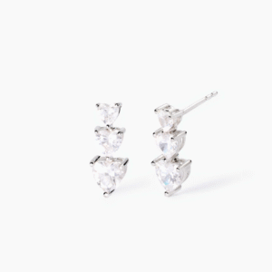 Orecchini in argento con zirconi cuore