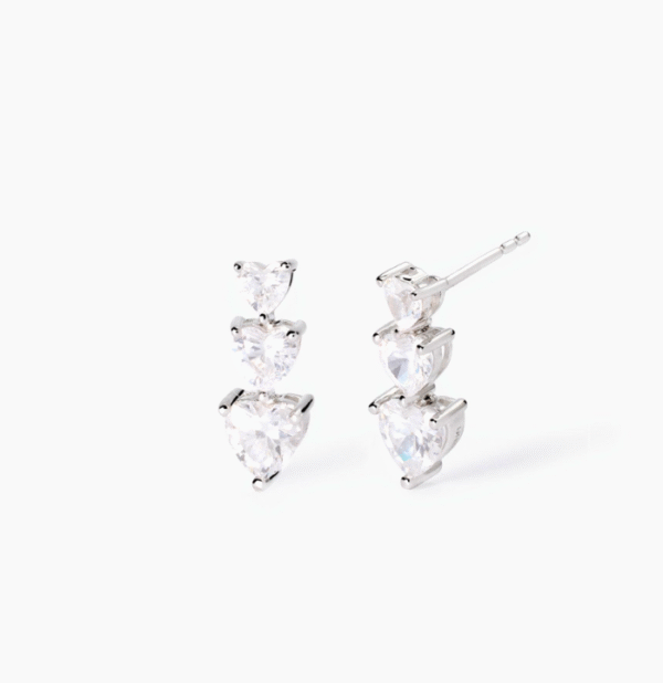 Orecchini in argento con zirconi cuore